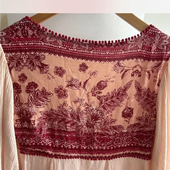 Free People Bohemian Western Flowy Mini Dress XS - Picture 8 of 9